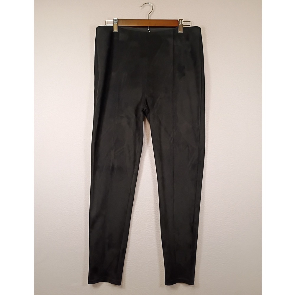Chic Simply Vera Vera Wang‎ Womens L Black Faux Suede High Rise Seam Leggings